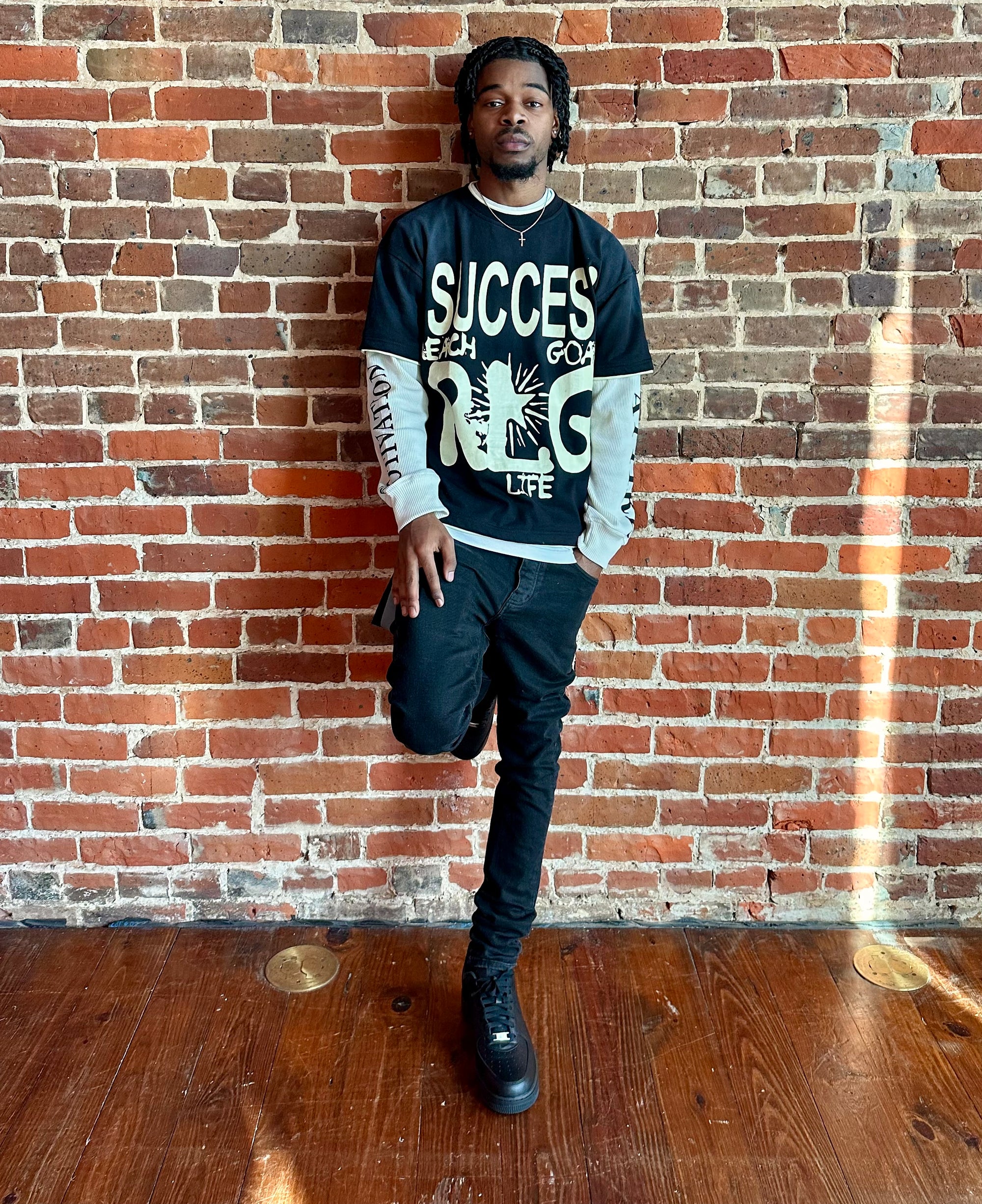 Black RG Double Layer Thermal Tee