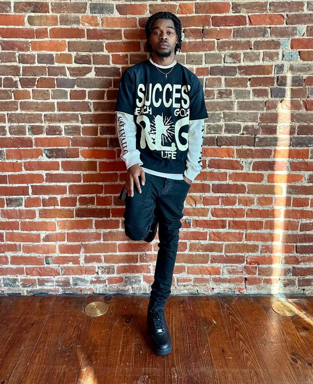 Black RG Double Layer Thermal Tee